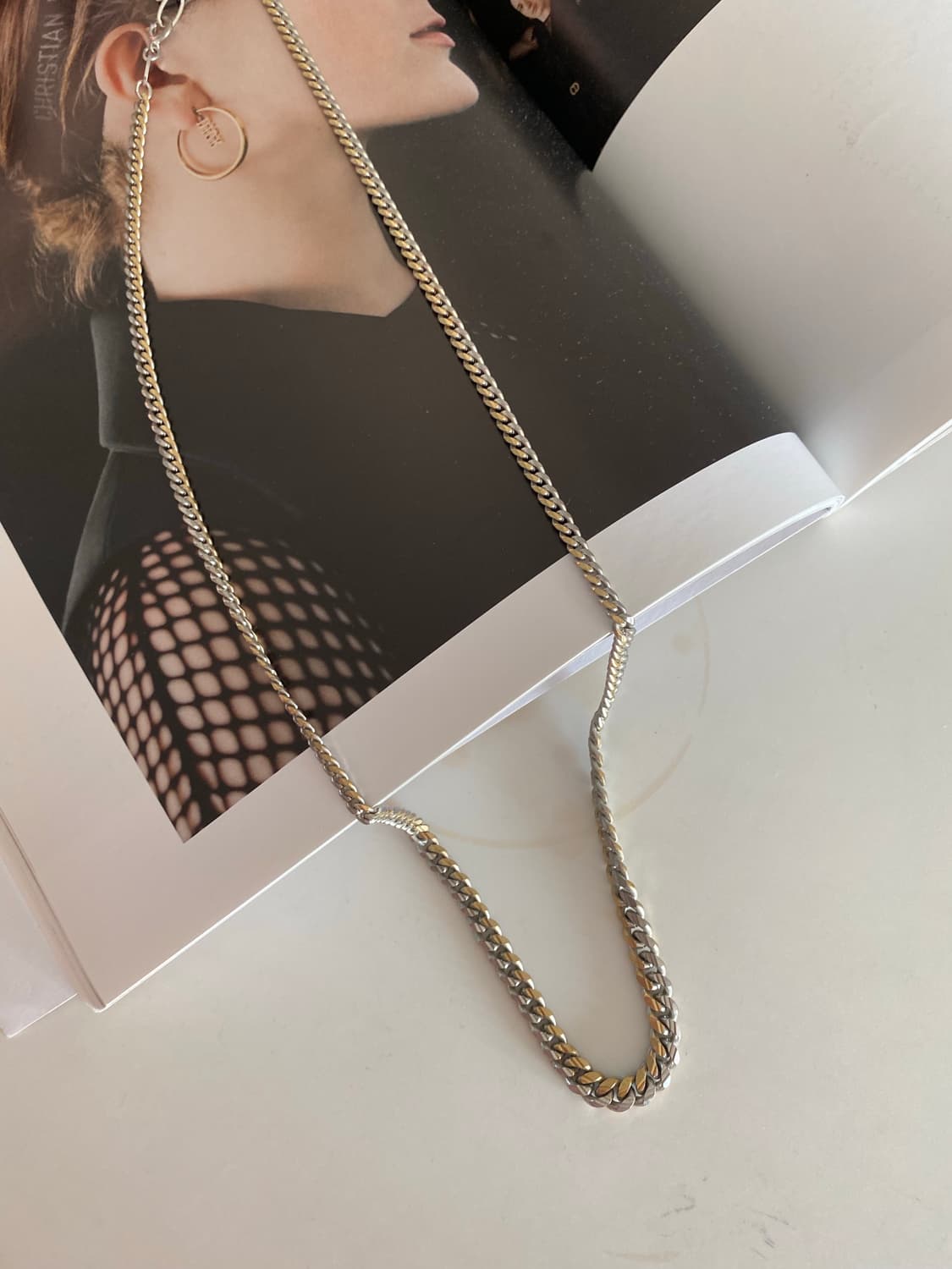  COSMO GOLD 투톤 빈티지 체인 네크리스 상품이미지3