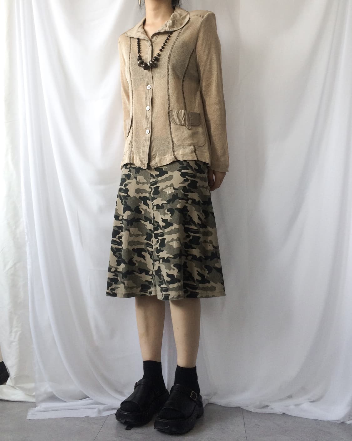 Line detail net jacket 상품이미지5
