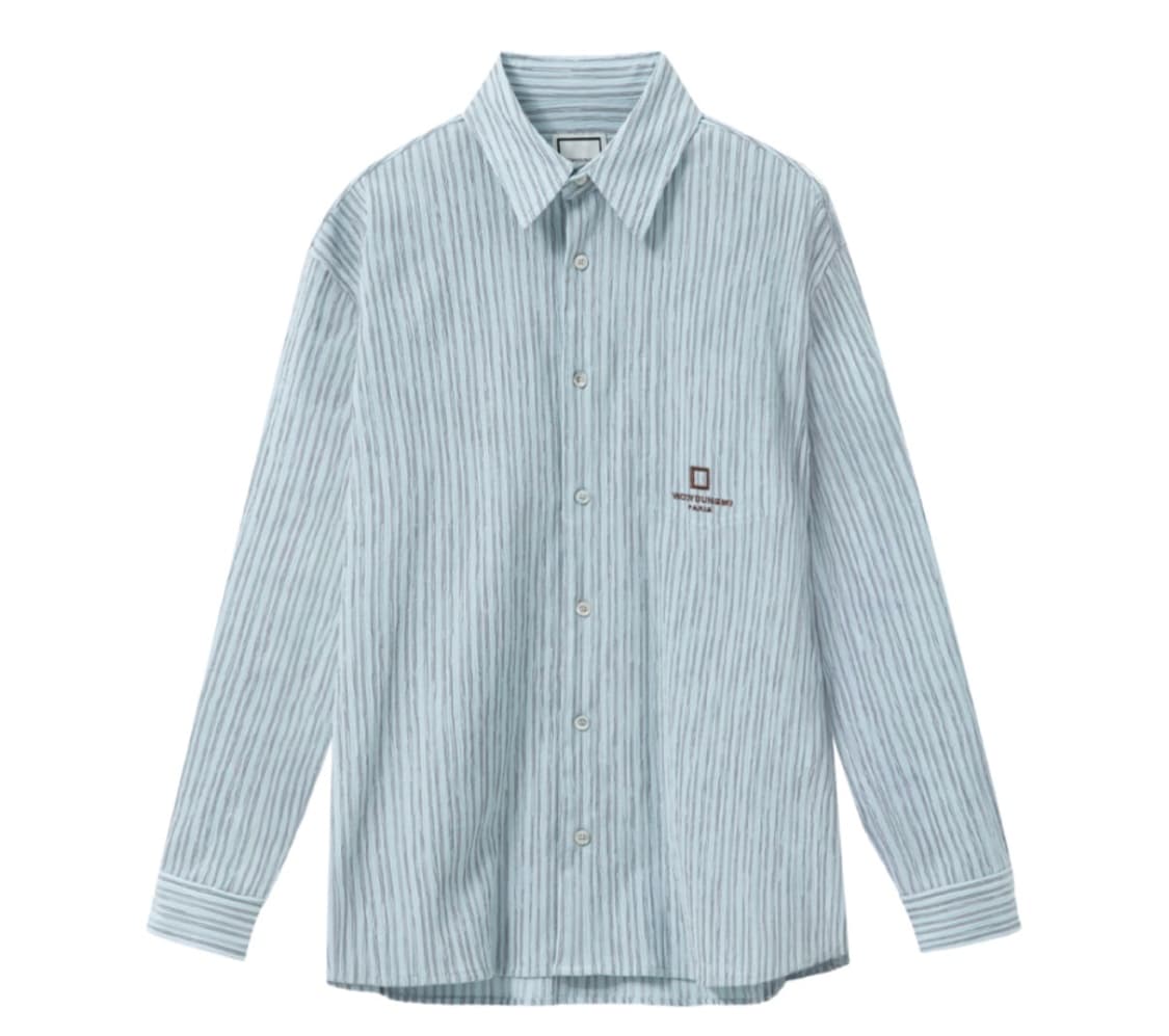우영미 25ss 스트라이프 셔츠 블루 상품이미지1