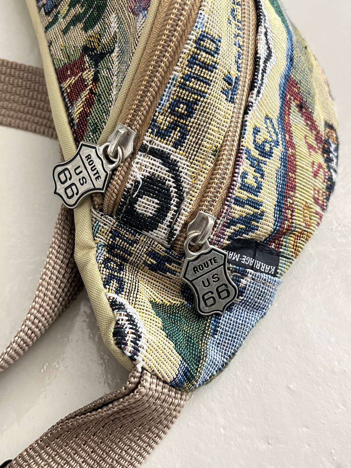 빈티지 Route 66 테피스트리 웨이스트 백 힙색 상품이미지2
