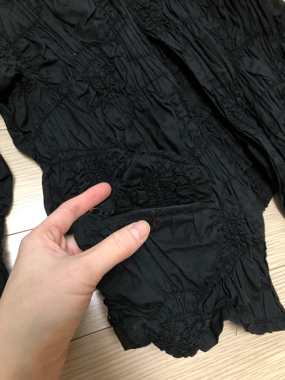 센소유니코 t.b 투웨이 링클 셔링 스탠드카라 5부 집업 셔츠 블라우스 상품이미지4