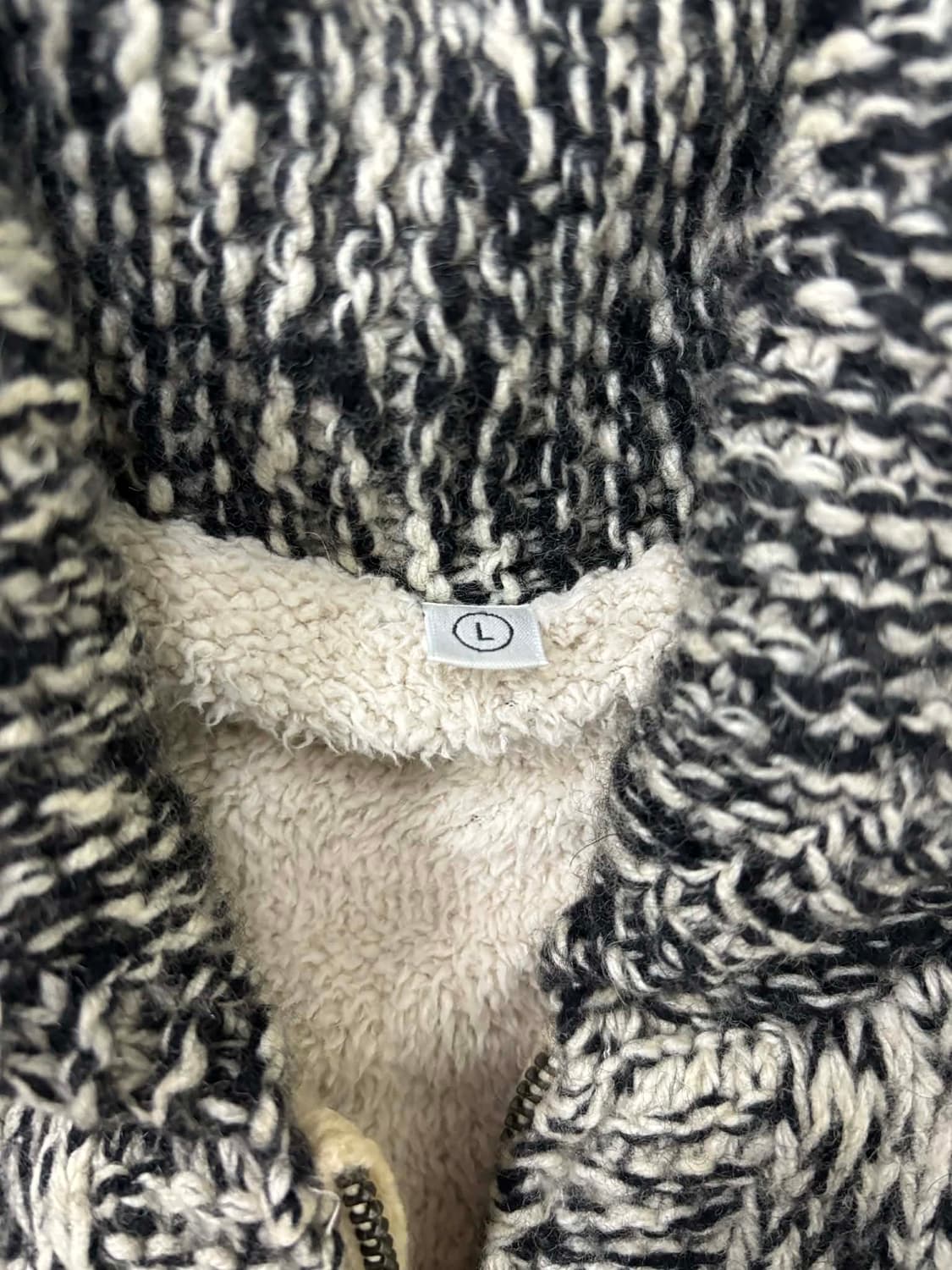 일본빈티지 노르딕 울 니트 집업(L) 상품이미지4