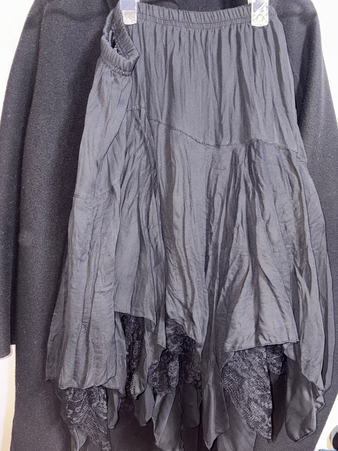 캉캉 언발 레이스 미디 스커트 블랙 상품이미지2