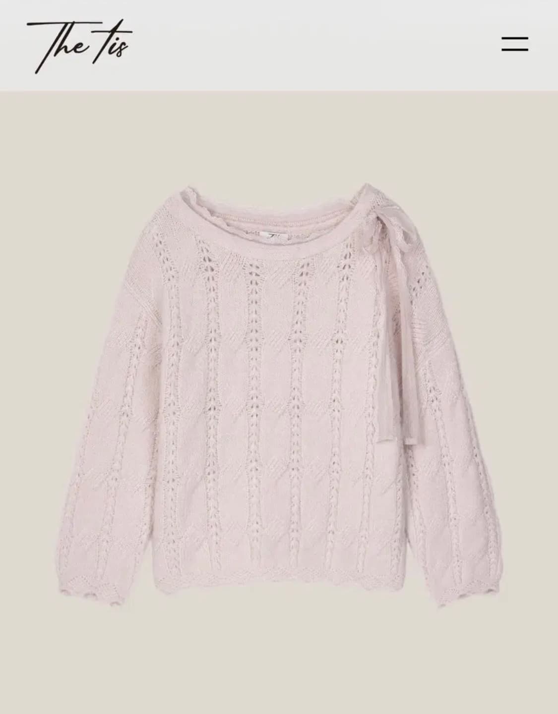 더티스 소프트 베일 오프숄더 니트 핑크 상품이미지2