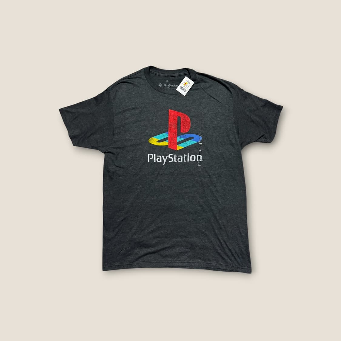 PlayStation 로고 크랙 프린팅 티셔츠 L 상품이미지2