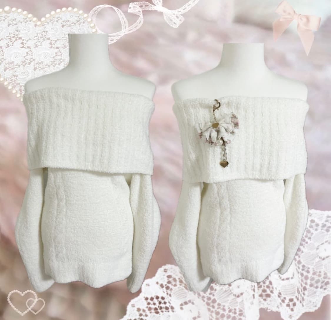 리즈리사 오프숄더 히메갸루 라떼갸루 큐롯 아가일 왕리본 딸초 핀터깔 상품이미지2