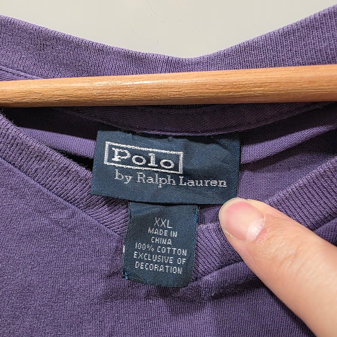 폴로 랄프로렌 (POLO) 퍼플 V넥 반팔 티 상품이미지3