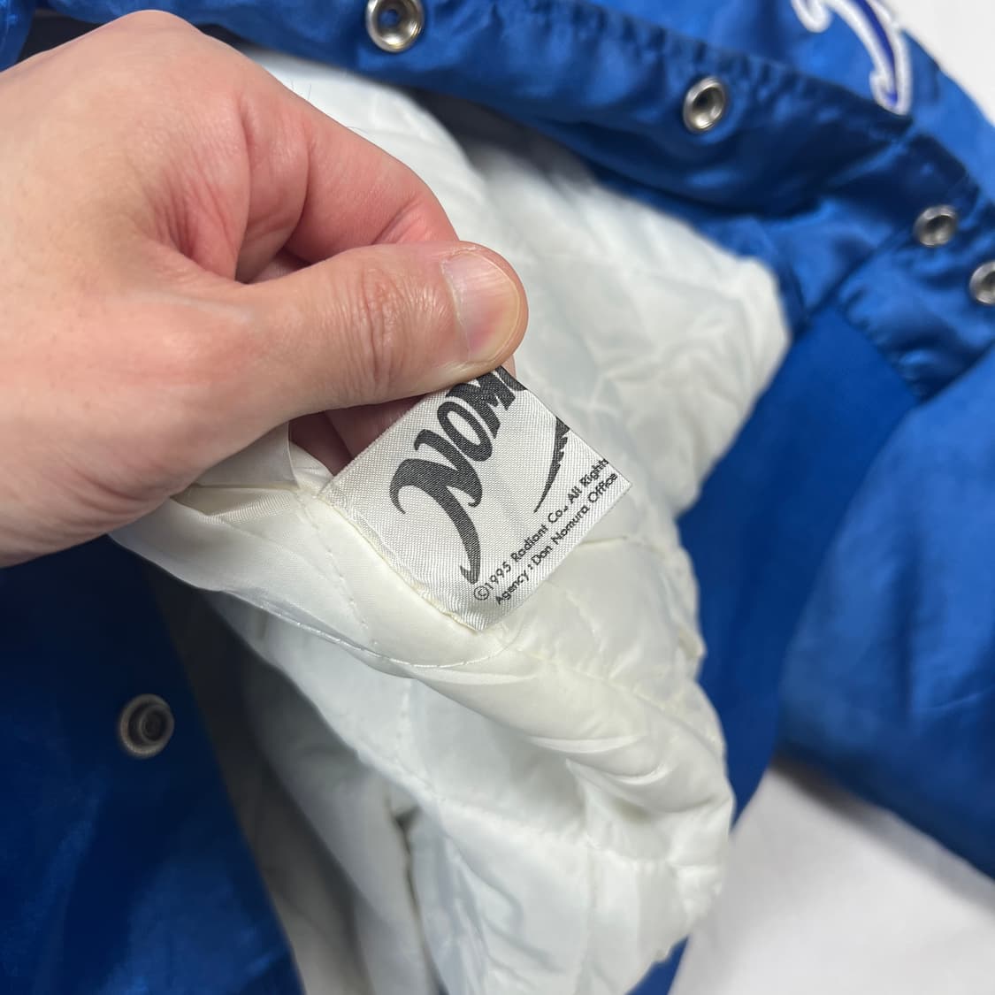 90‘s 95년도 빈티지 노모히데오 로고 사틴 봄버자켓 상품이미지9