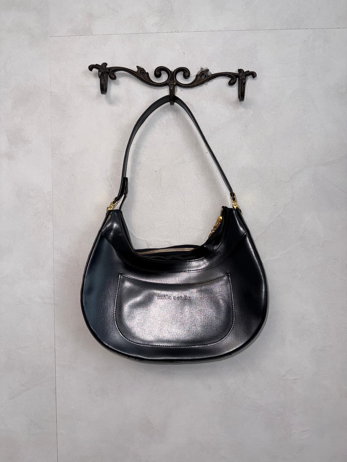 Mila Schön black oriental pattern 숄더백 상품이미지4