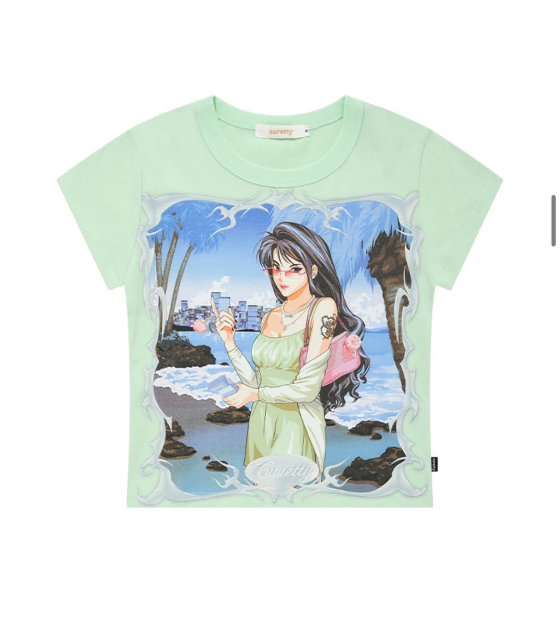 큐리티 C MIIGO X WOMEN GRAPHIC T-SHIRT_MINT 상품이미지1