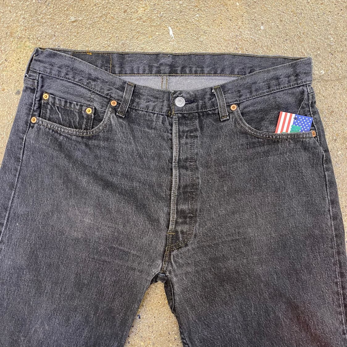 80s Made in USA 리바이스 501 흑청 데님 상품이미지2
