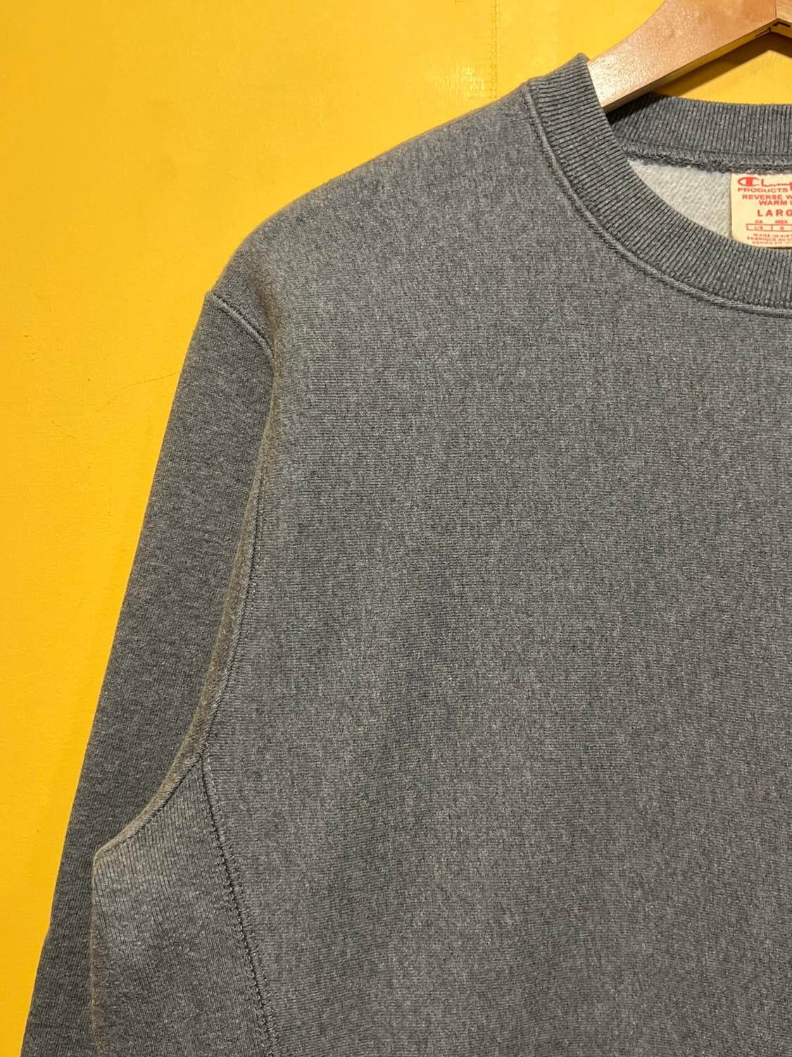 [여성L] 챔피온 리버스위브 크루넥 스웻셔츠 그레이 미니로고 맨투맨 상품이미지4