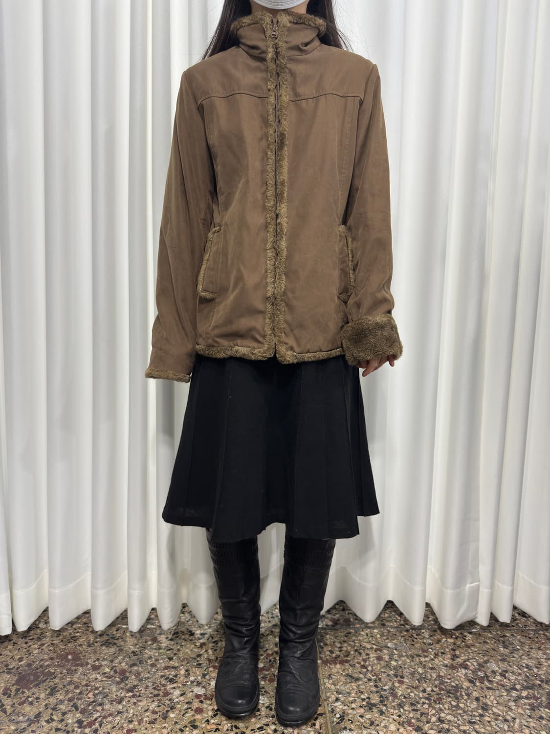brown fur jacket 상품이미지1