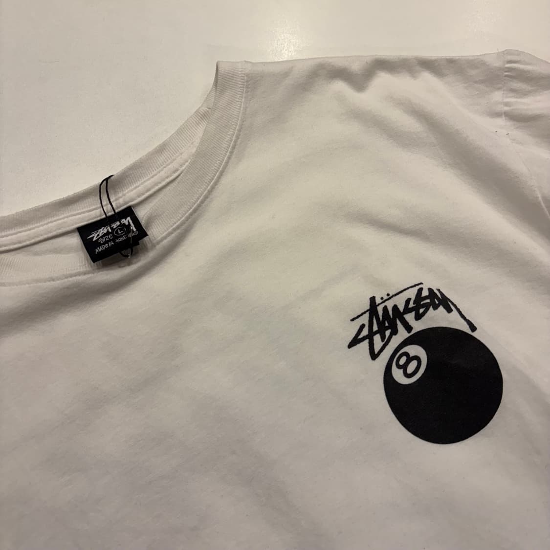 [L] 스투시 8볼 반팔티 티셔츠 화이트 C216 상품이미지3