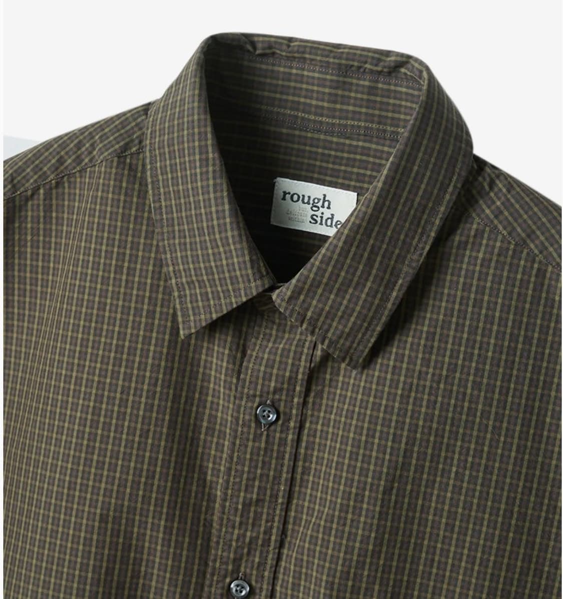 러프사이드 깅엄 체크 셔츠 브라운 1사이즈 상품이미지1