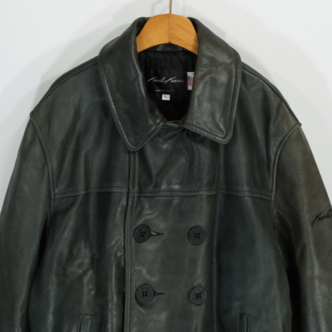 made in USA 90s Karl Kani 빈티지가죽피코트형 자켓 상품이미지3