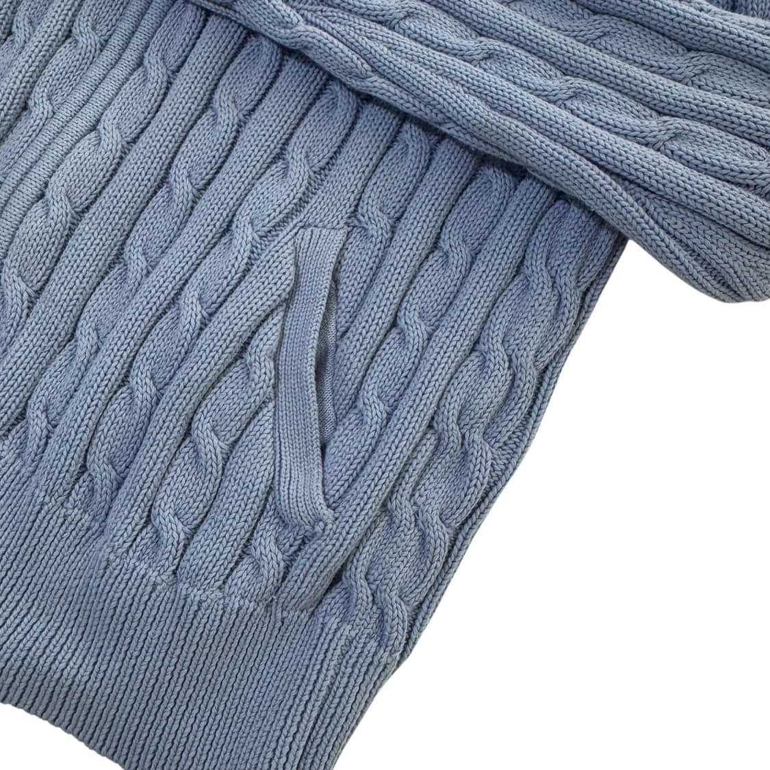 여성 폴로 랄프로렌 소라색 꽈배기 니트집업 상품이미지4