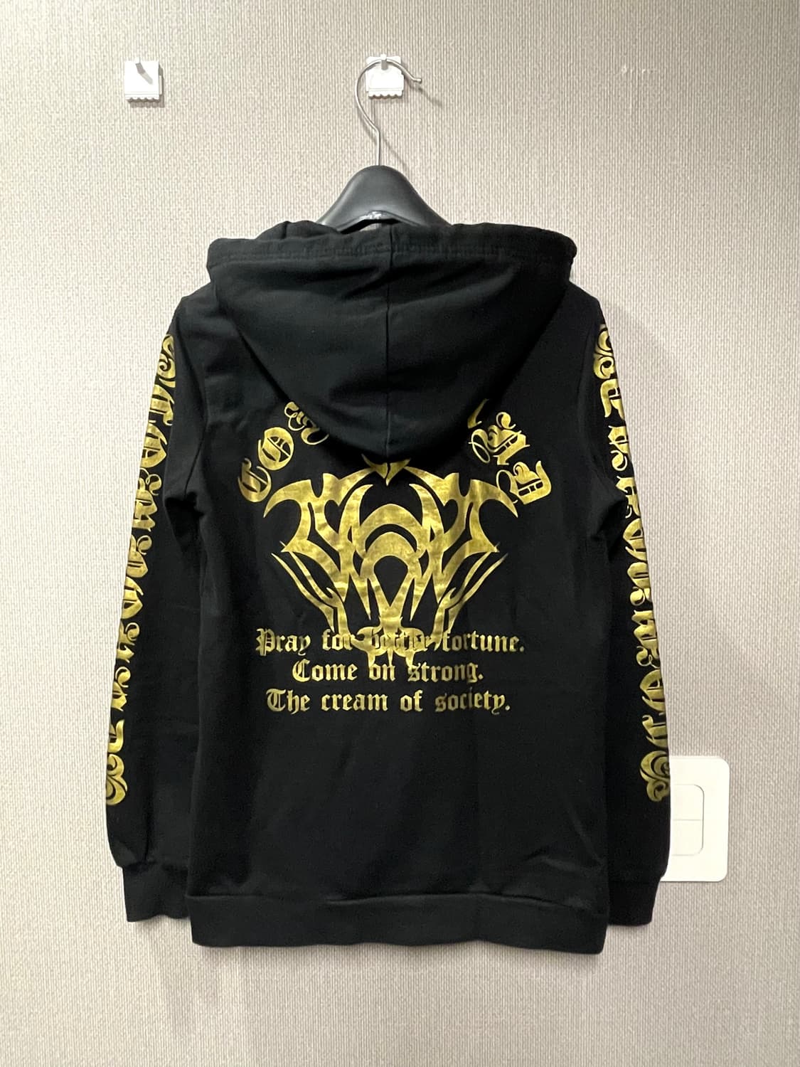 Y2k 금장 프린팅 후드집업 상품이미지1