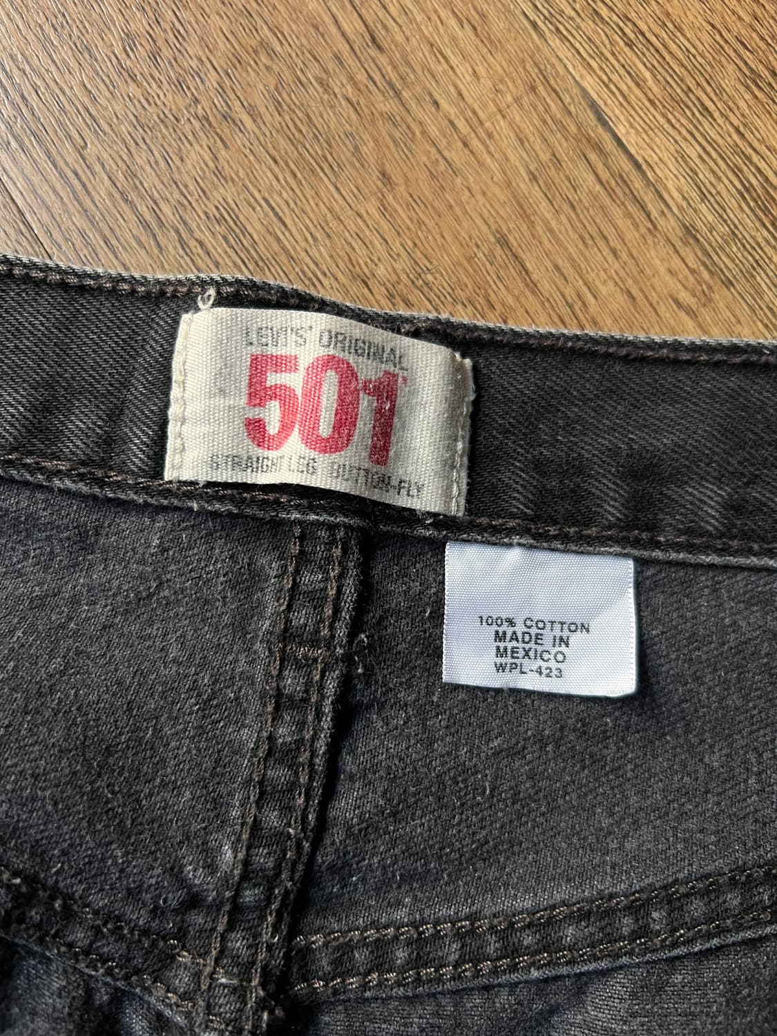 [34]00's 리바이스 501 멕시코제 흑청 데님 팬츠 상품이미지4