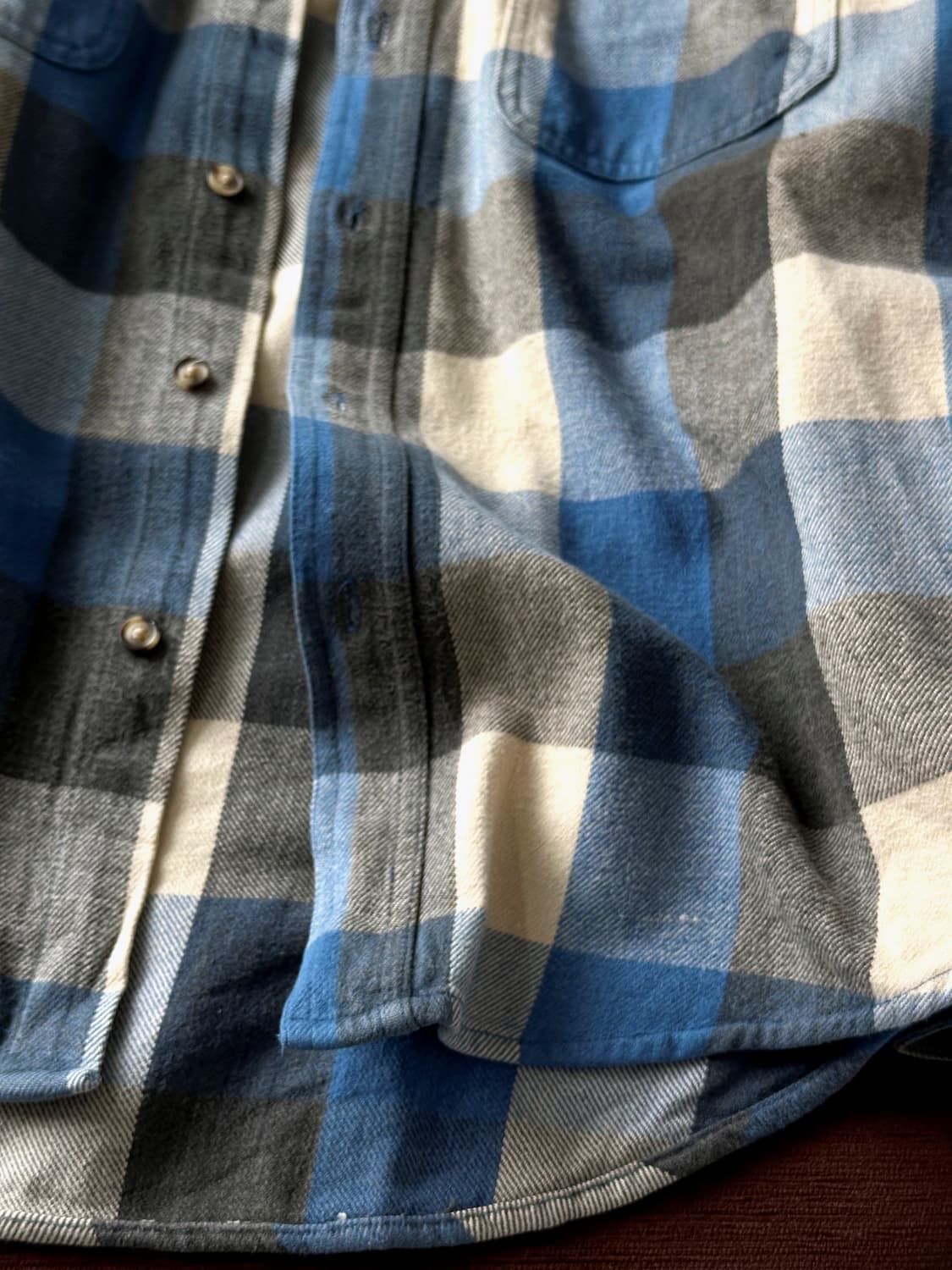  Cotton woven nel check wide shirt 상품이미지3