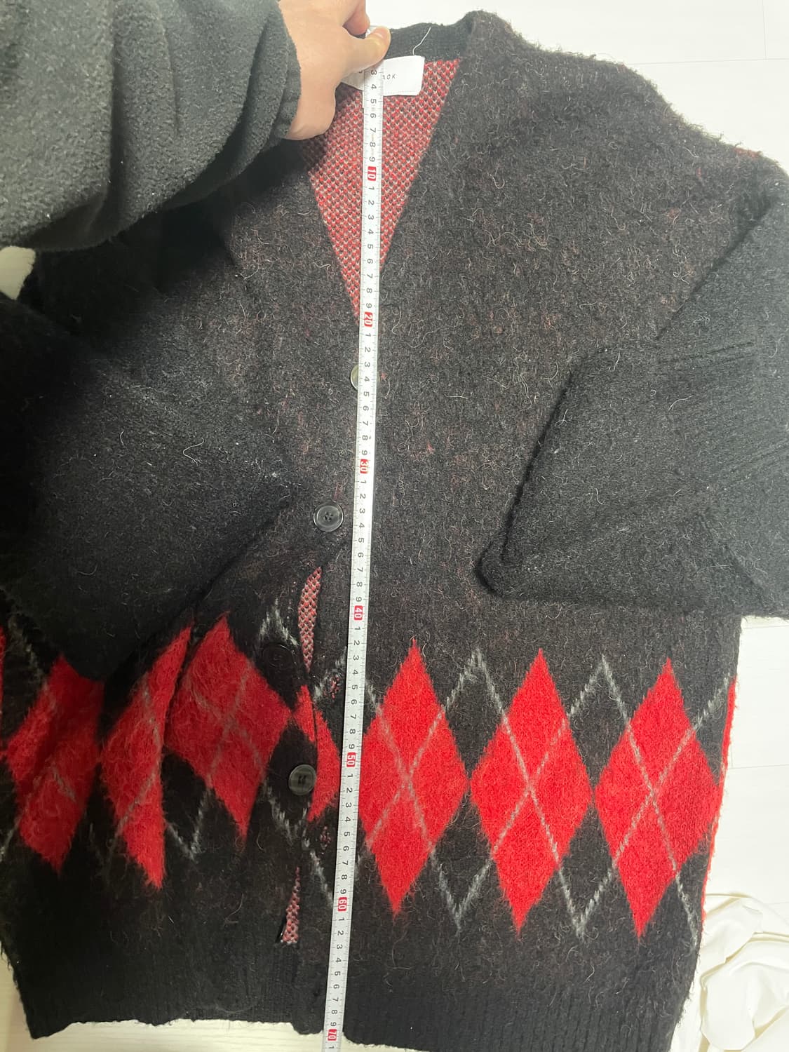 (95,M) 토니웩 아가일 모헤어 가디건 상품이미지4