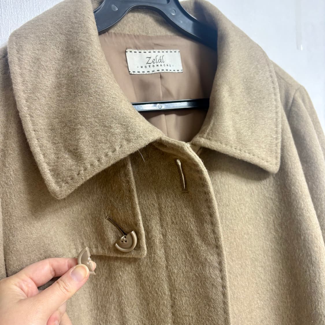 캐시미어 100% 베이지 코트 상품이미지7