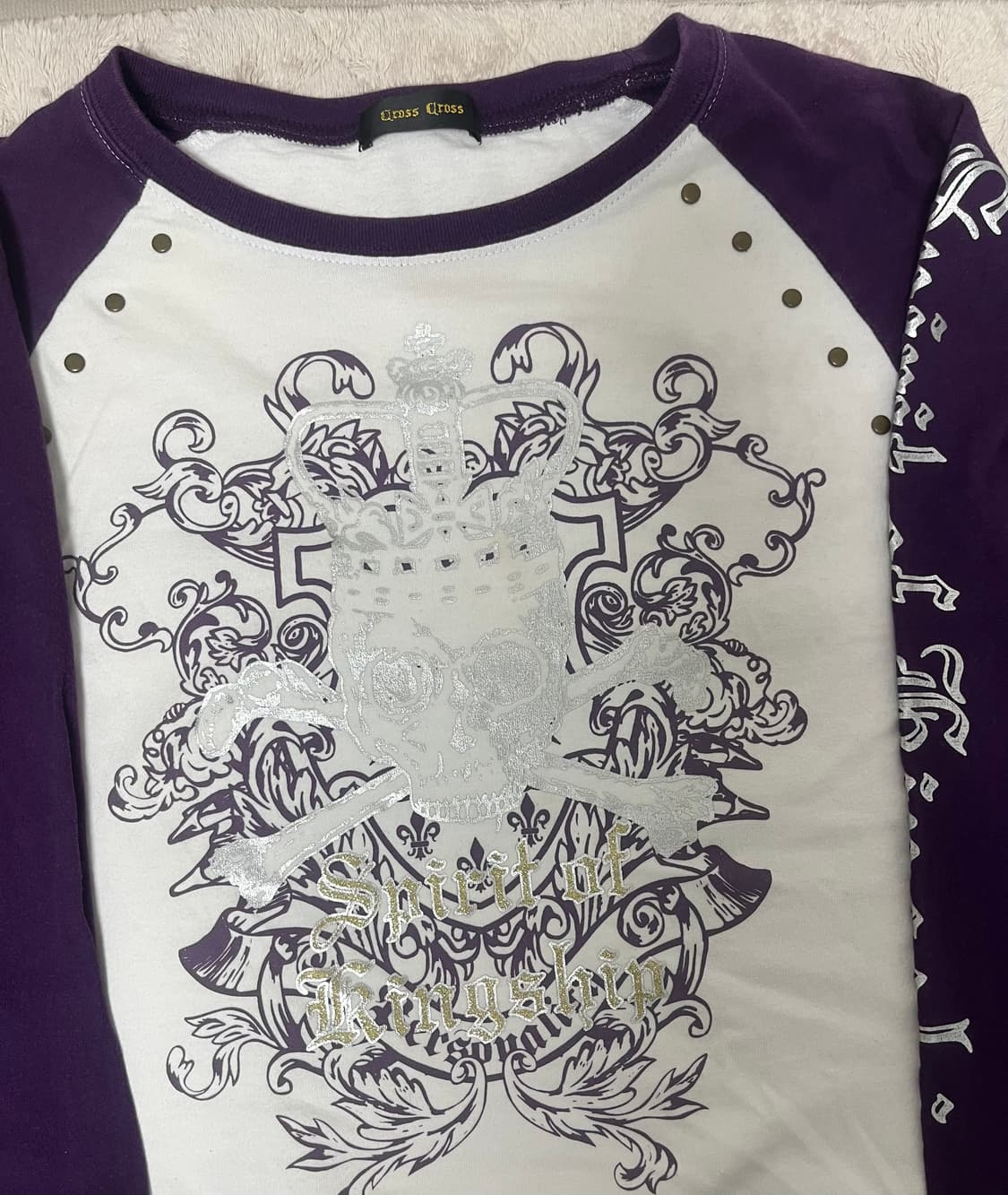 Cross cross 빈티지 래글런 티셔츠 y2k 상품이미지1