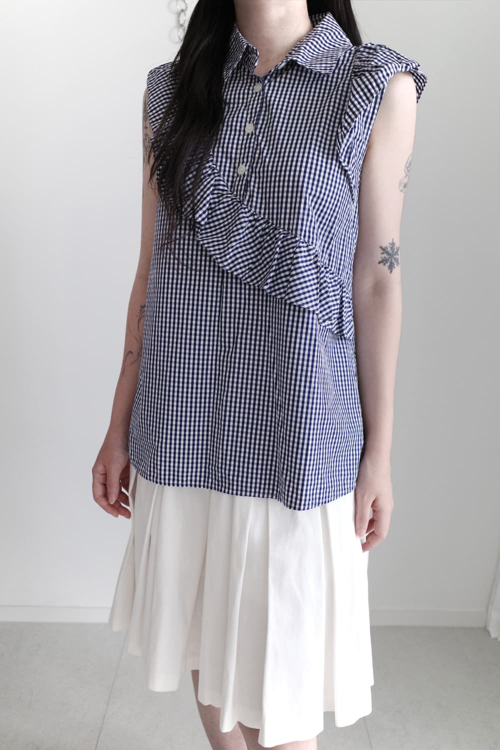 check frill shirt 상품이미지7