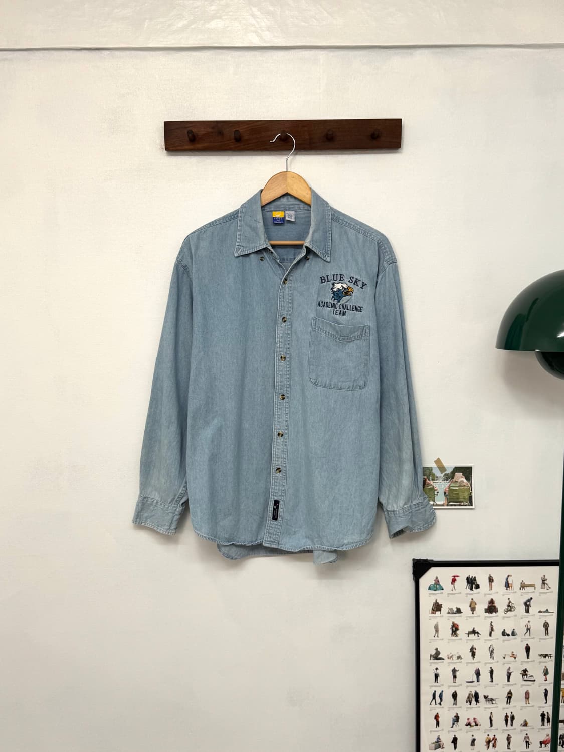 00s Port&Company denim shirt/T62 상품이미지1