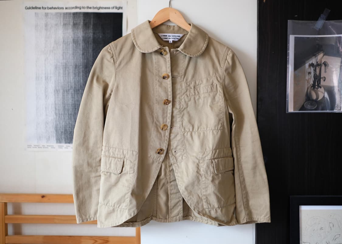 꼼데가르송 라운드카라 베이지 자켓 S 상품이미지6