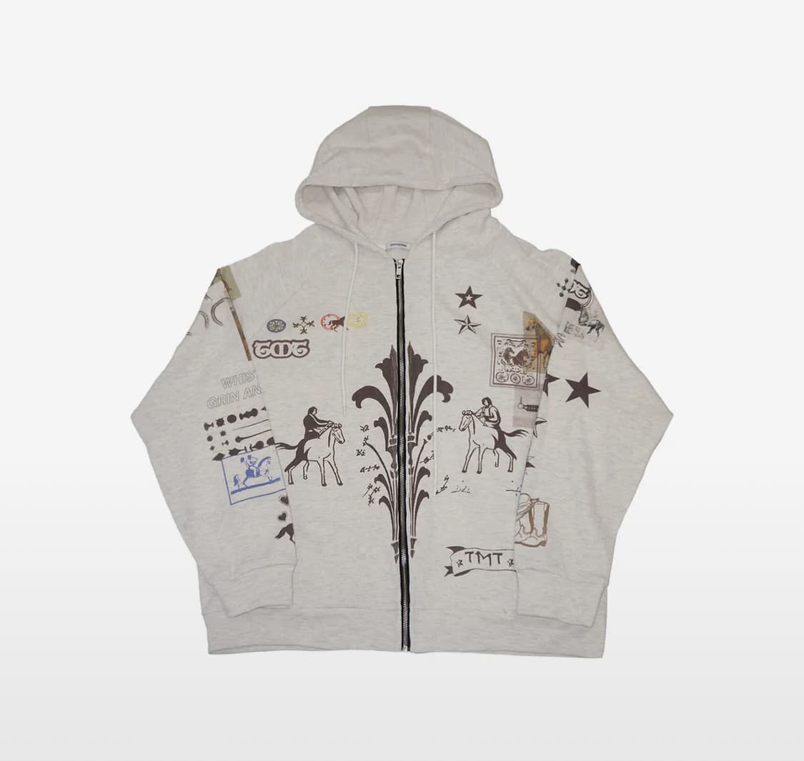 투머치택스 와플 후드집업 아이보리 상품이미지1