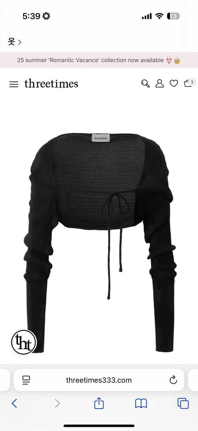 쓰리타임즈 lit bolero black 상품이미지1