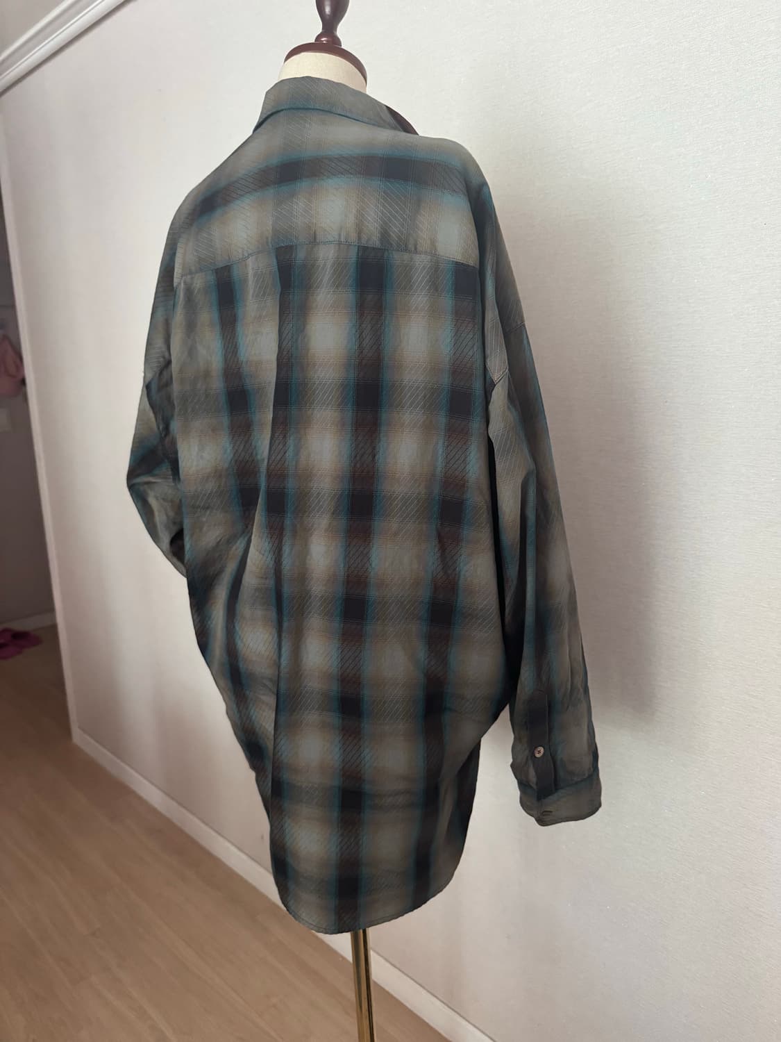 미하라야스히로 Mix Layered Check Shirt 남녀공용 상품이미지4