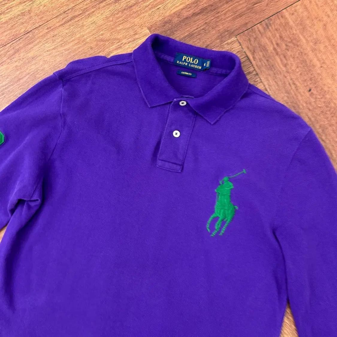 M 폴로 랄프로렌 빅포니 퍼플 카라 긴팔 티셔츠  상품이미지3