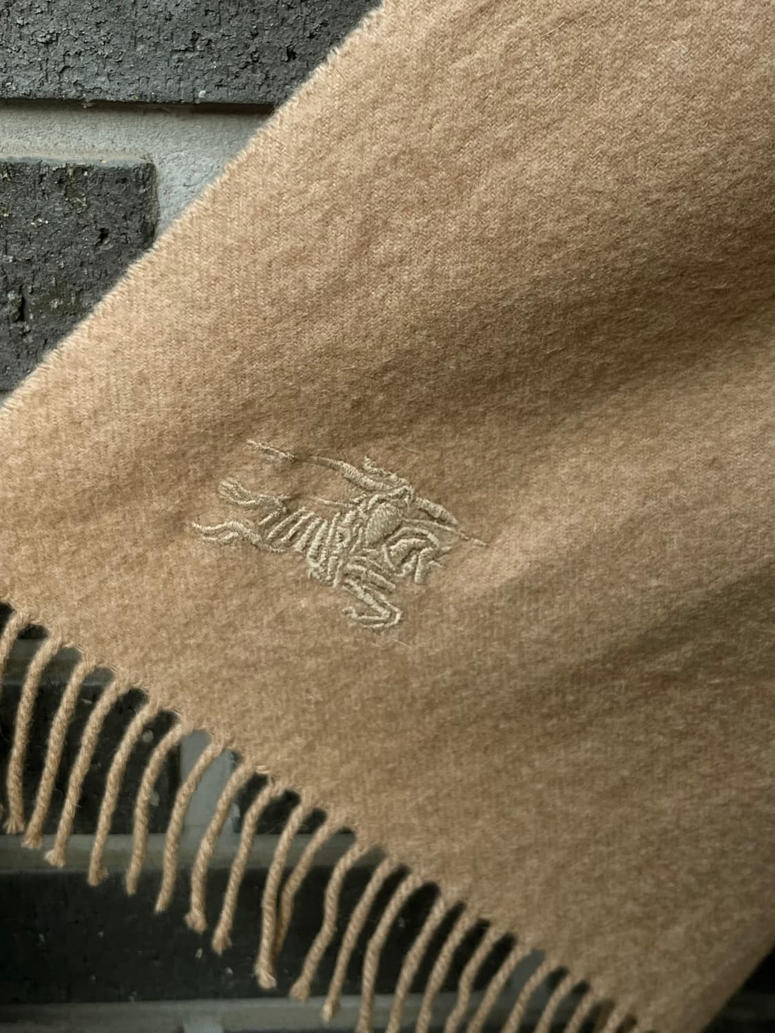 BURBERRY 버버리 캐시미어 로고 머플러 베이지 상품이미지10