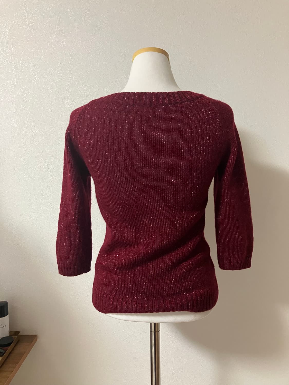 쿠미쿄쿠 버건디 니트 딱붙핏 울니트 상품이미지3