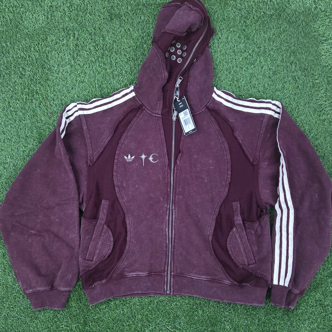 아디다스 x 떠그 클럽 팀 집업 마룬  XL 상품이미지1