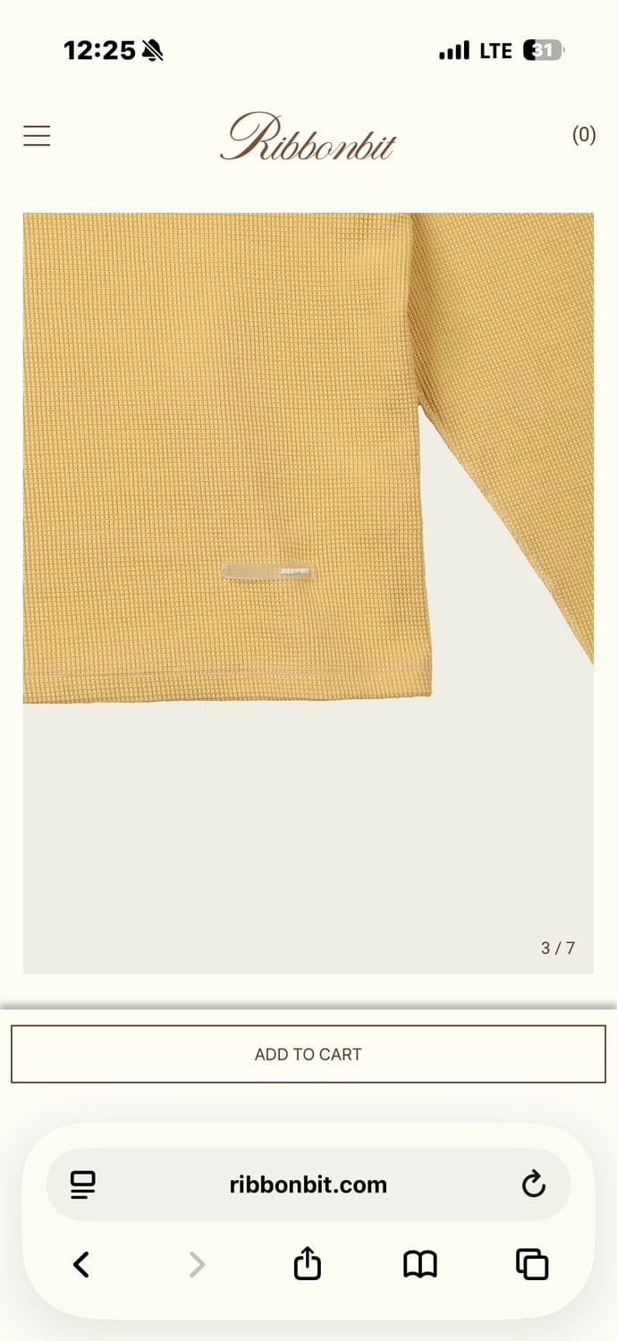 리본빛 그리드 와플티 옐로우 Grid Waffle Tee Yellow 상품이미지6