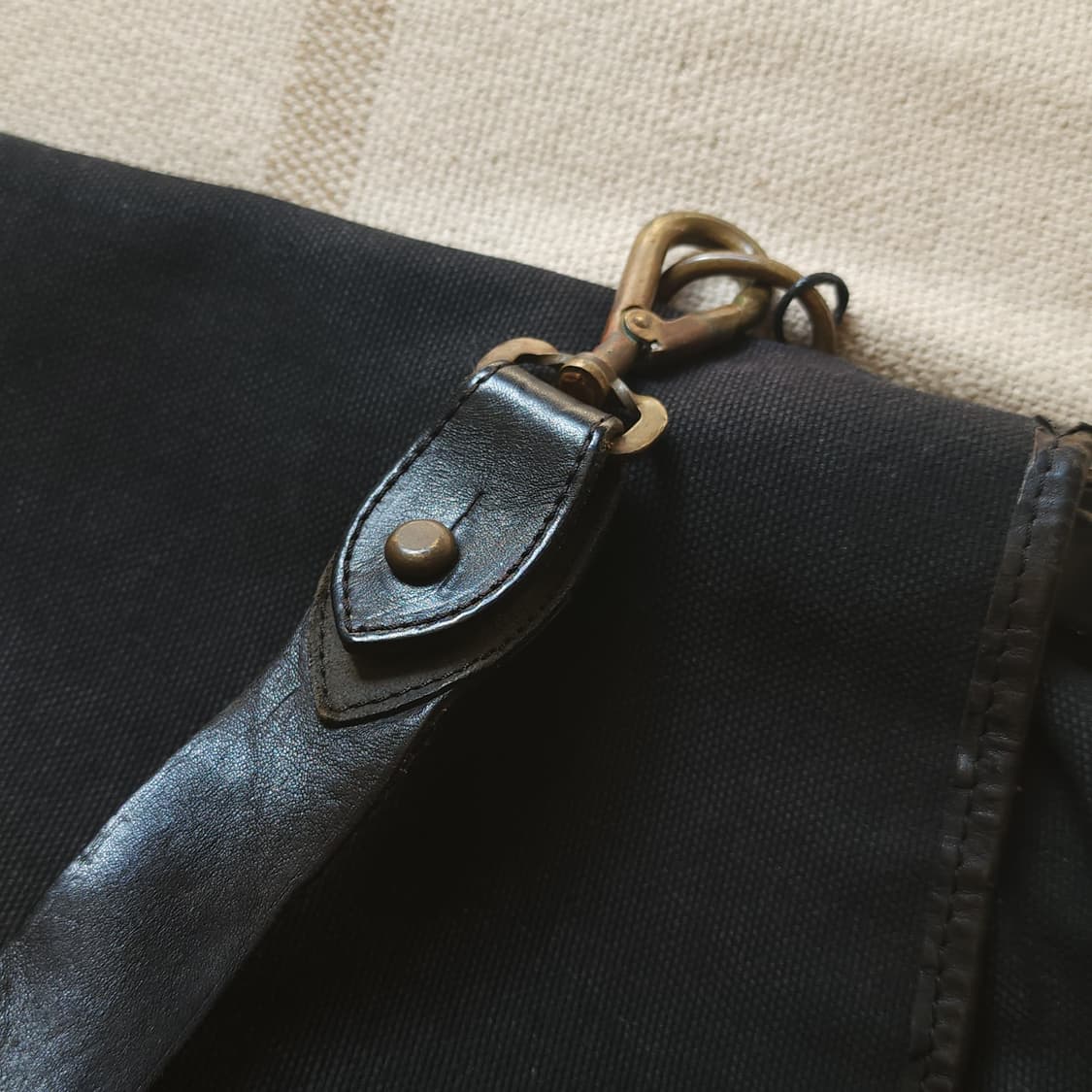 90s 폴로 퍼플라벨 캔버스 레더 포스트맨 메신져백 크로스백 상품이미지6