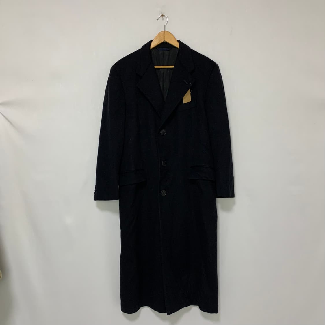 버버리 빈티지 블랙 롱 버튼 코트 남성 남녀공용 상품이미지1