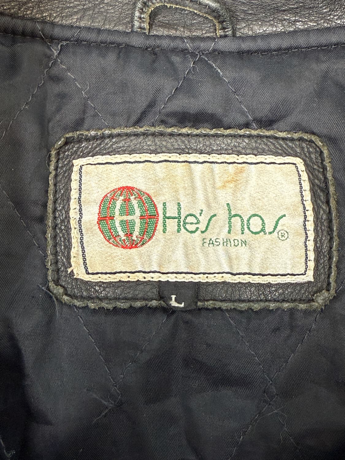 히즈해즈 데님 레더 체인 스티치 바시티 자켓  상품이미지6