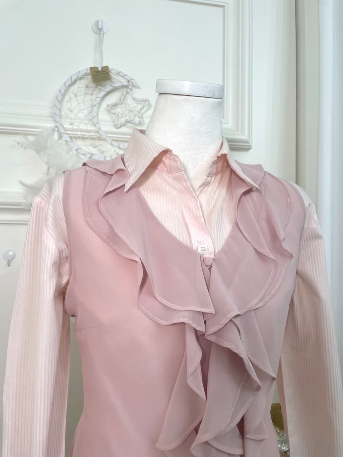 pink ruffle sleeveless blouse 상품이미지6