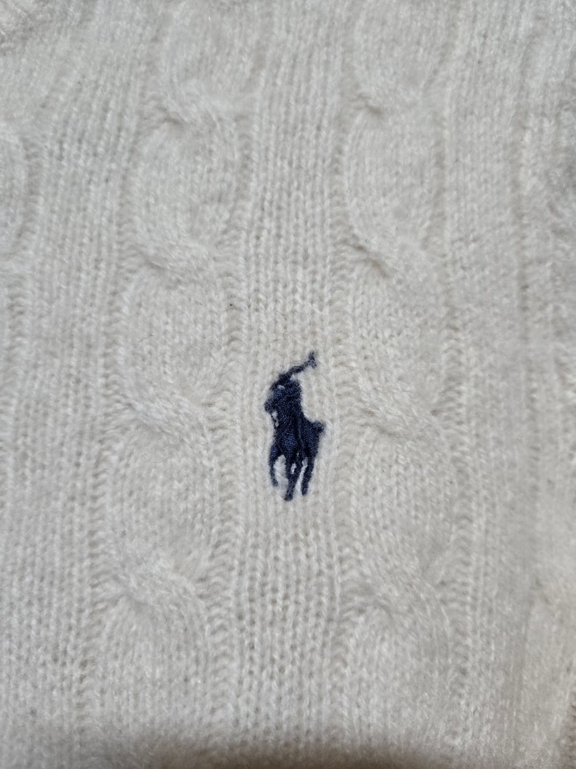 폴로 랄프로렌 여성 울,캐시미어 케이블 아이보리 니트 상품이미지2