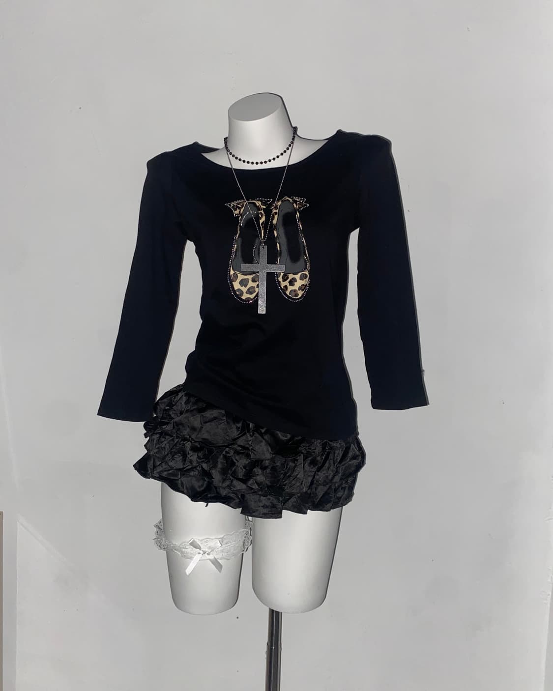 Gyaru Leopard Shoes t-shirt 상품이미지2
