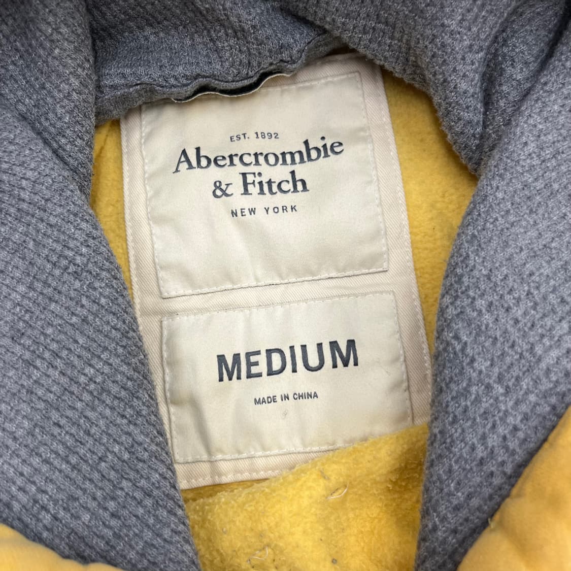 아베크롬비 네이비패치 옐로우 후드 M 상품이미지5