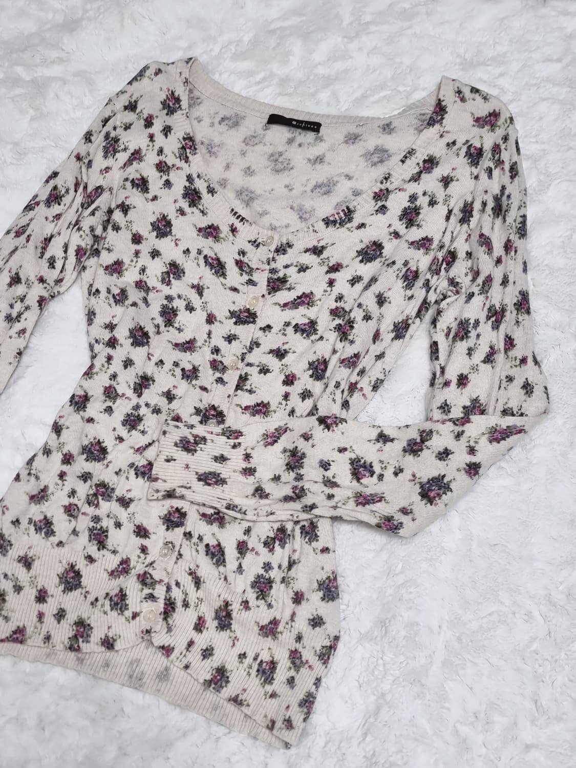 일본 빈티지 일브 플로럴 가디건 모리걸 상품이미지6