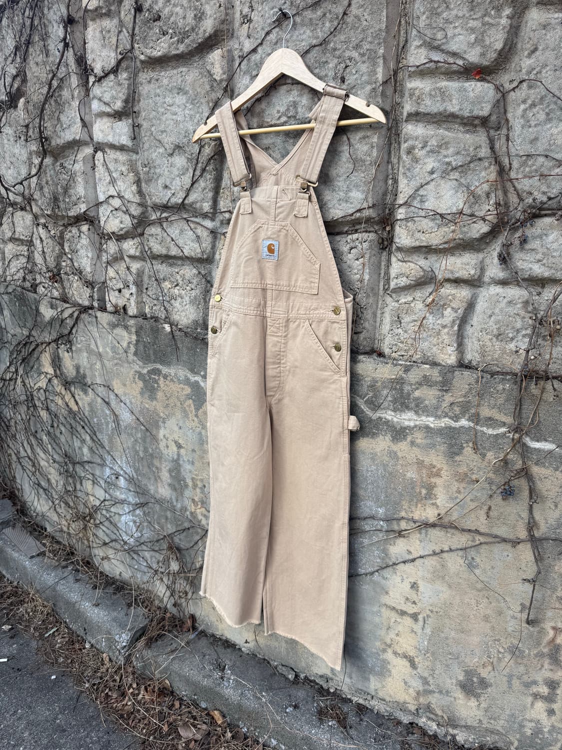 칼하트 빈티지 코튼 오버올 오버롤 멜빵 바지 팬츠 베이지 28 상품이미지3