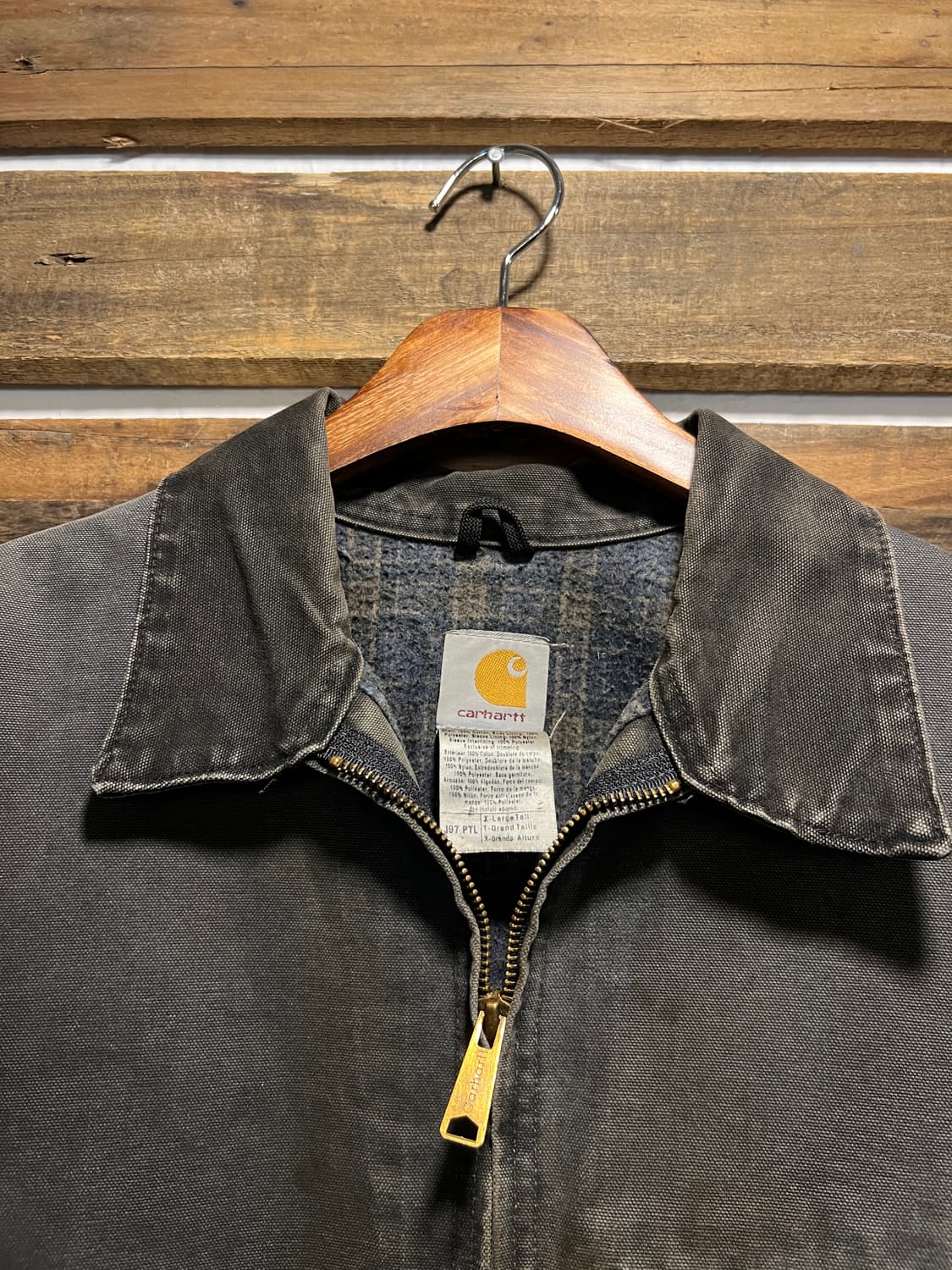 [XL]칼하트 USA Made J97 PTL 차콜 디트로이트 워크 자켓 상품이미지2