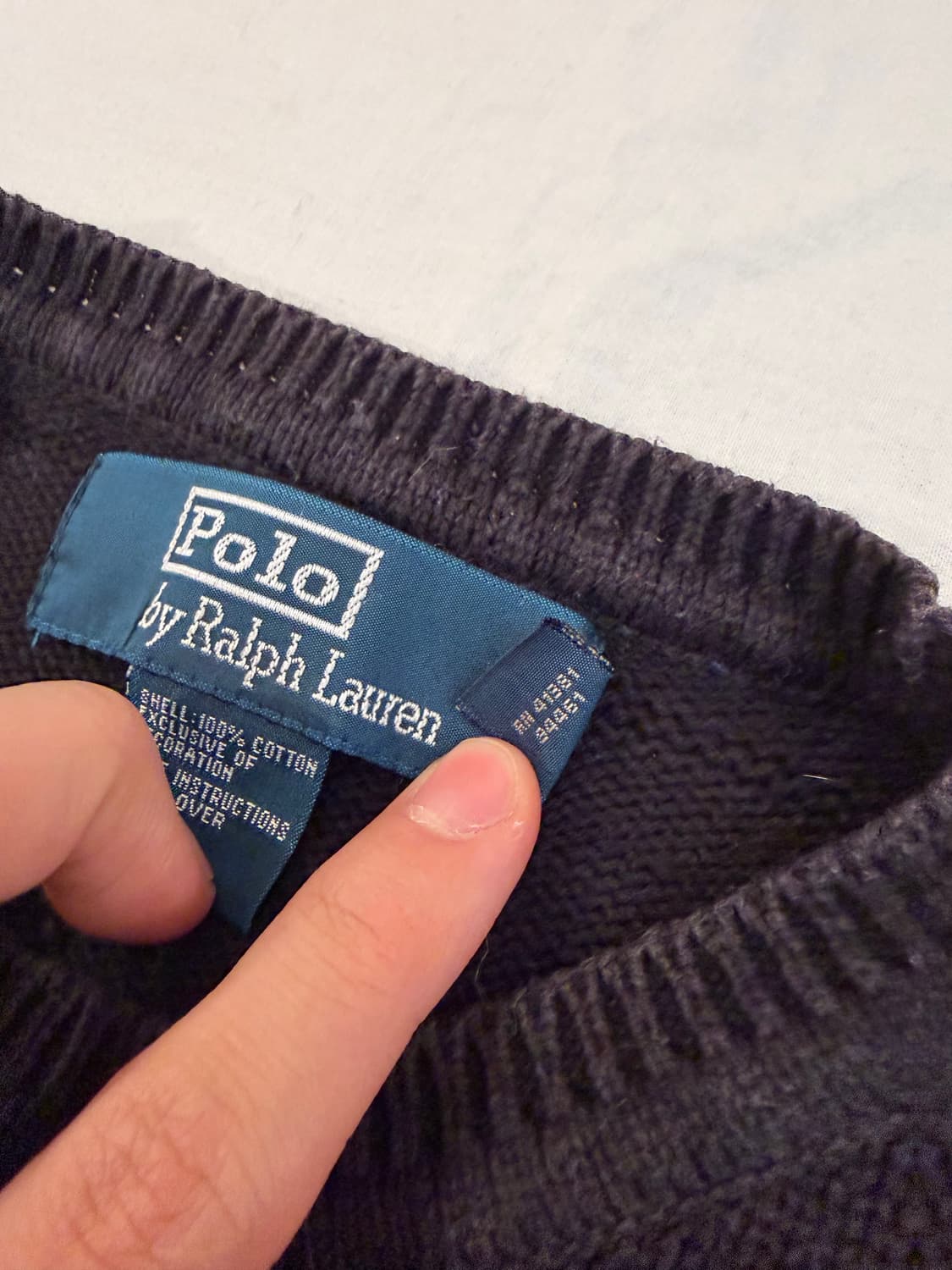 폴로 랄프로렌 스퀘어 짜임 케이블 니트 블랙 상품이미지4