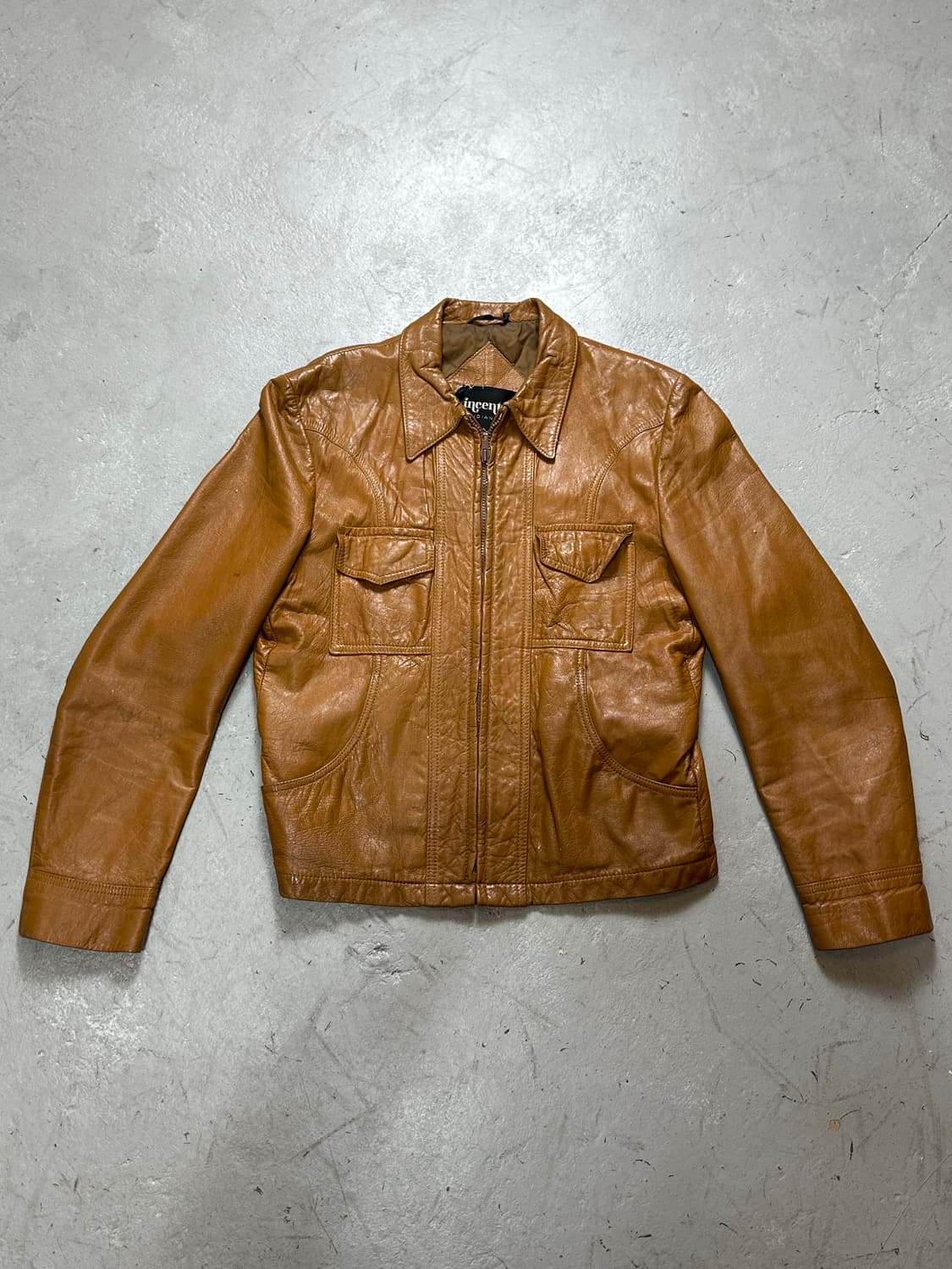 70's 빈티지 레더 웨스턴 자켓 빈티지 레더 자켓 상품이미지1